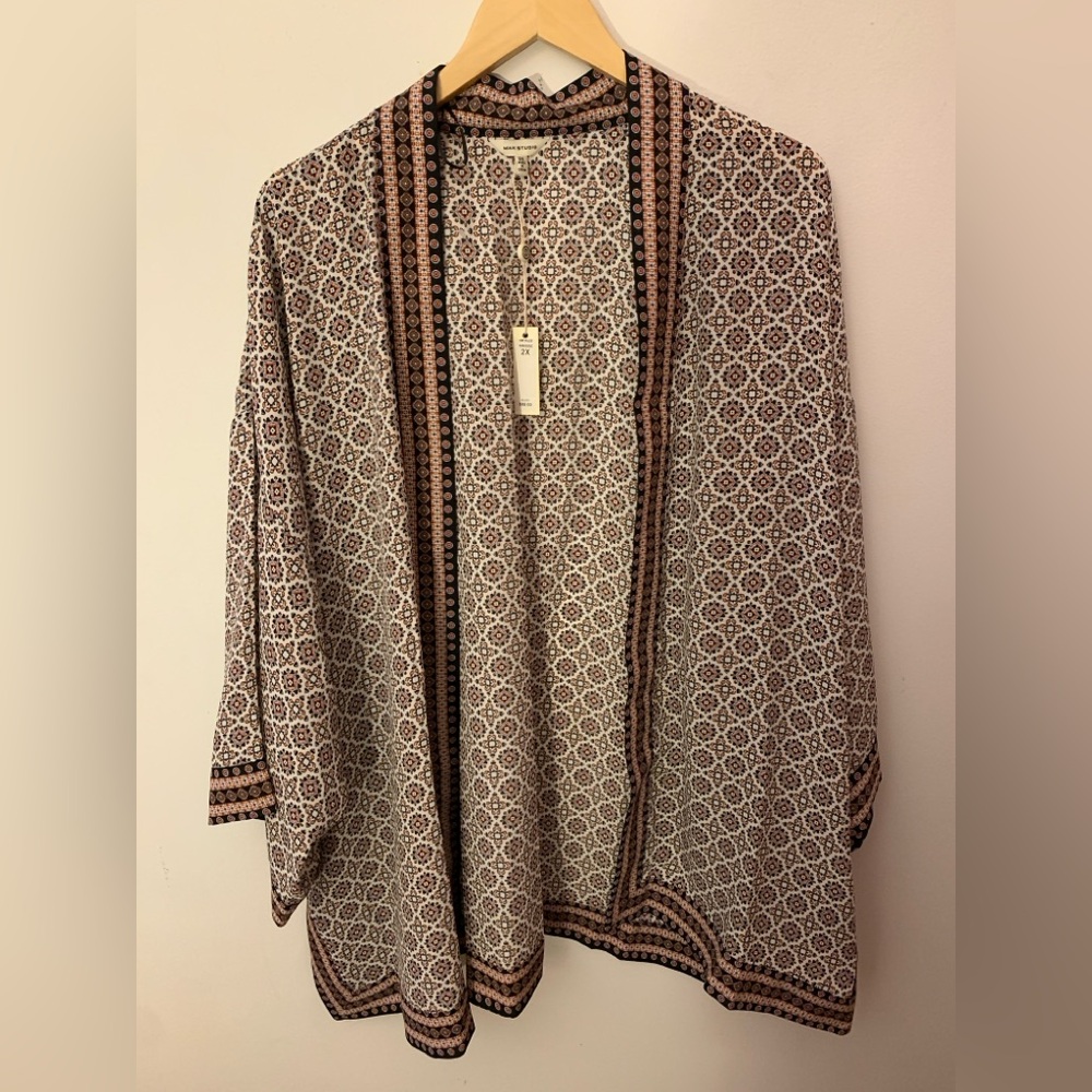 NWT MAX STUDIO DUSTER KIMONO Plus Size US 2X